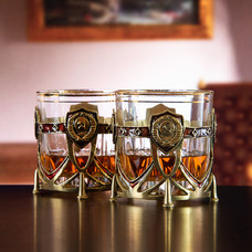 Набор из двух бокалов для виски СССР   в деревянной шкатулке